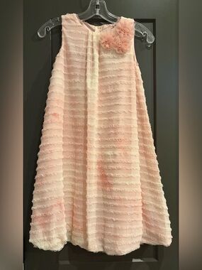 Swea Pea and Lilli Girls' Light Pink Ruffled Dress with Floral Accent